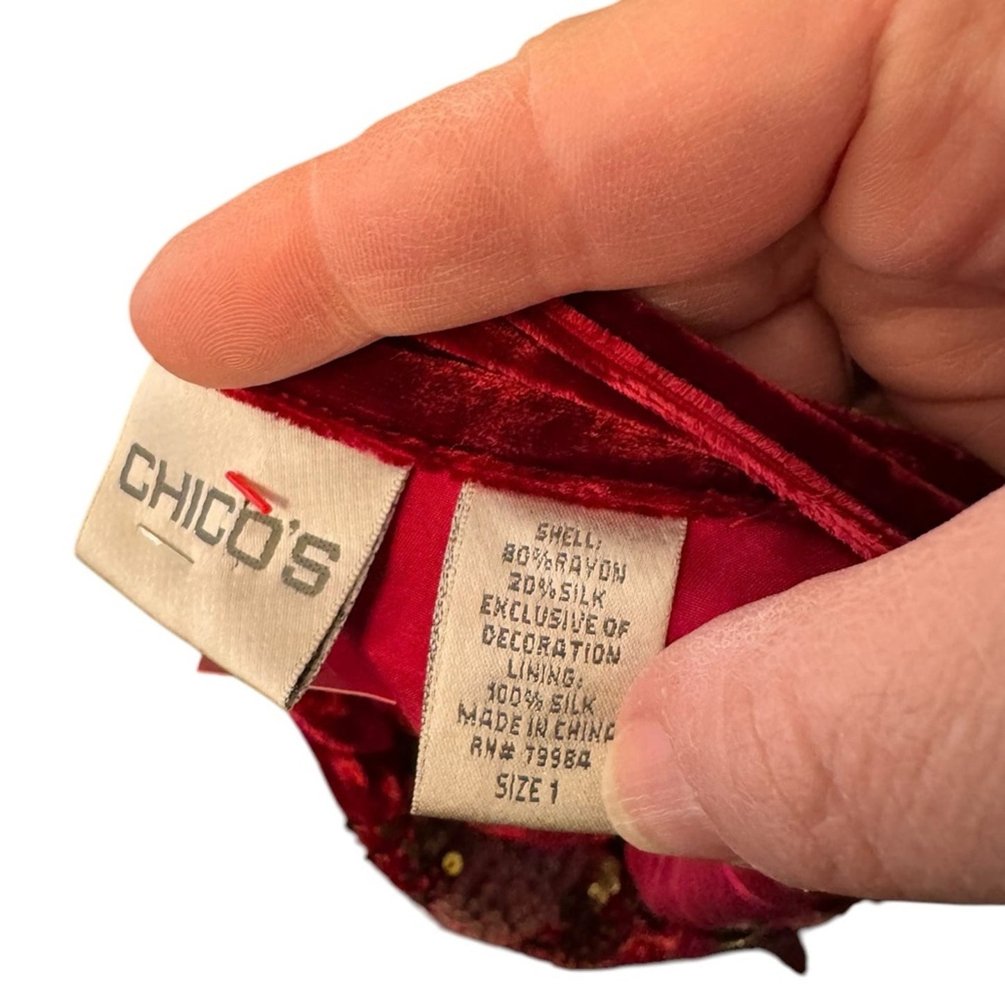 Chicos Vintage crushed Velvet Jacket with sequins