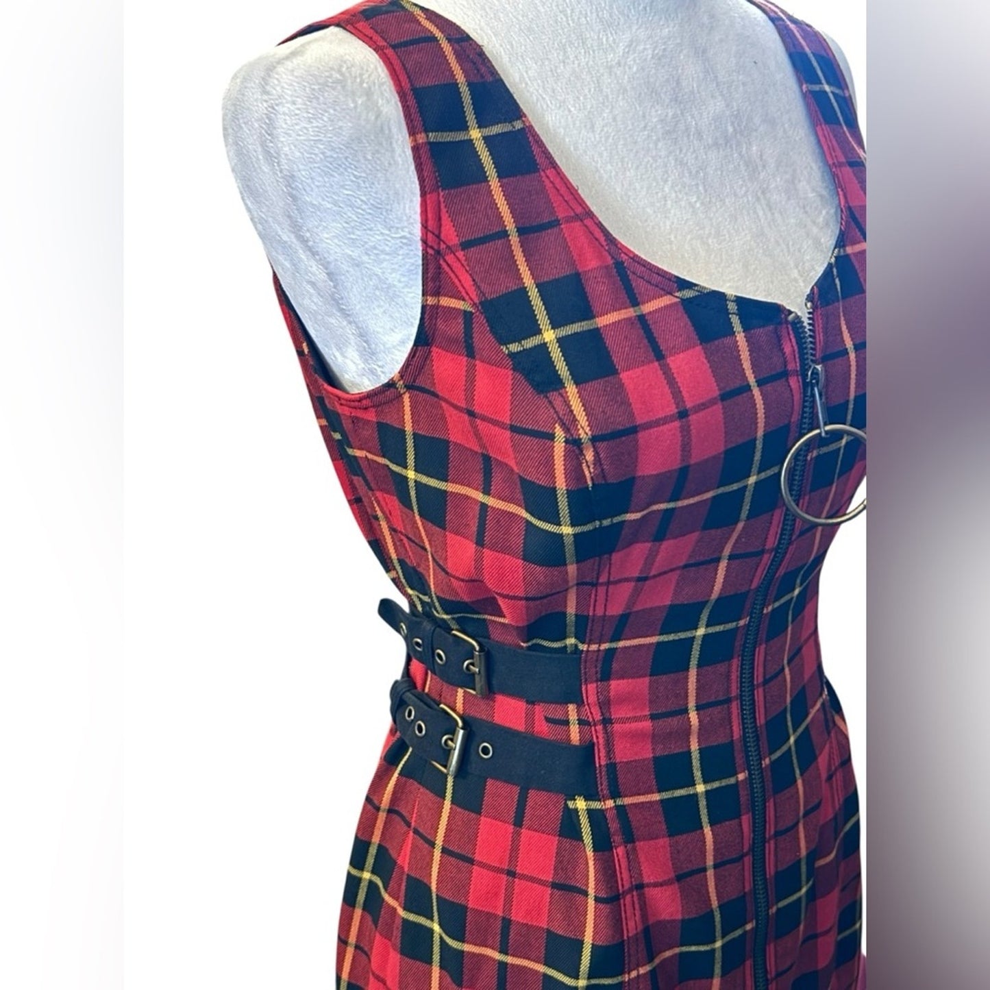 Betsey Johnson Y2K Dark Academia Tartan Sheath Dress Size 8
