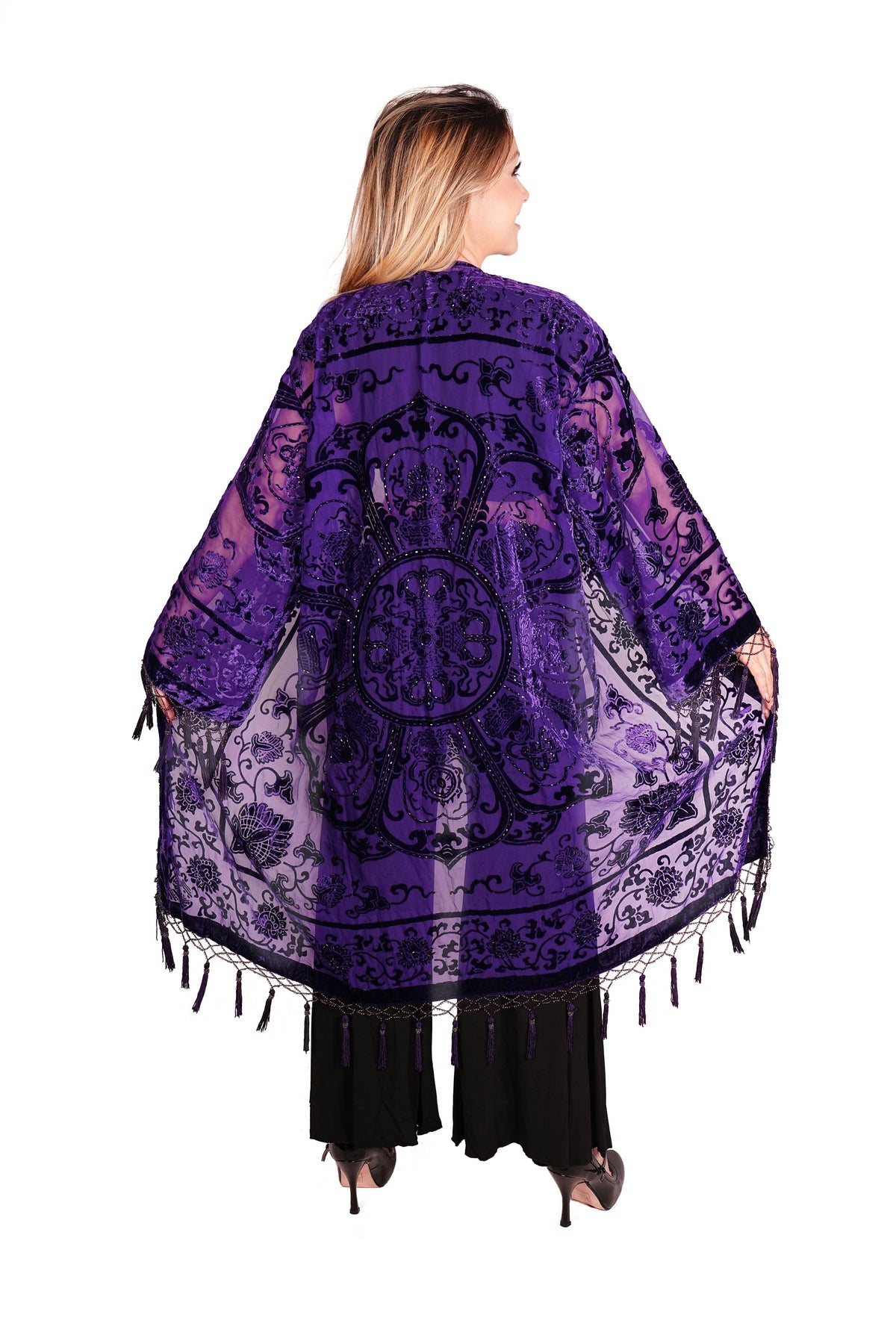 1813 - Medallion Long Jacket: RED/BLK