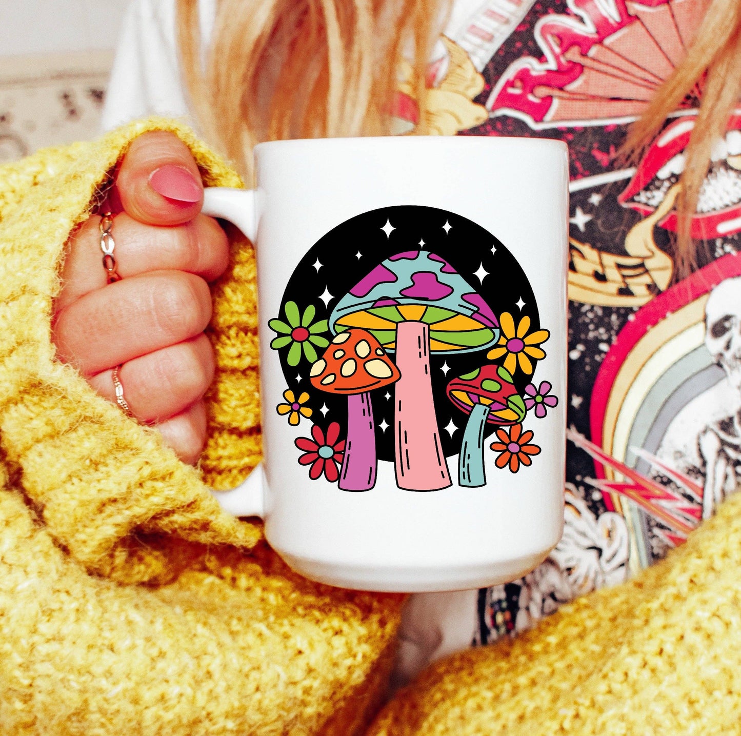 Groovy Retro Mushroom Mug