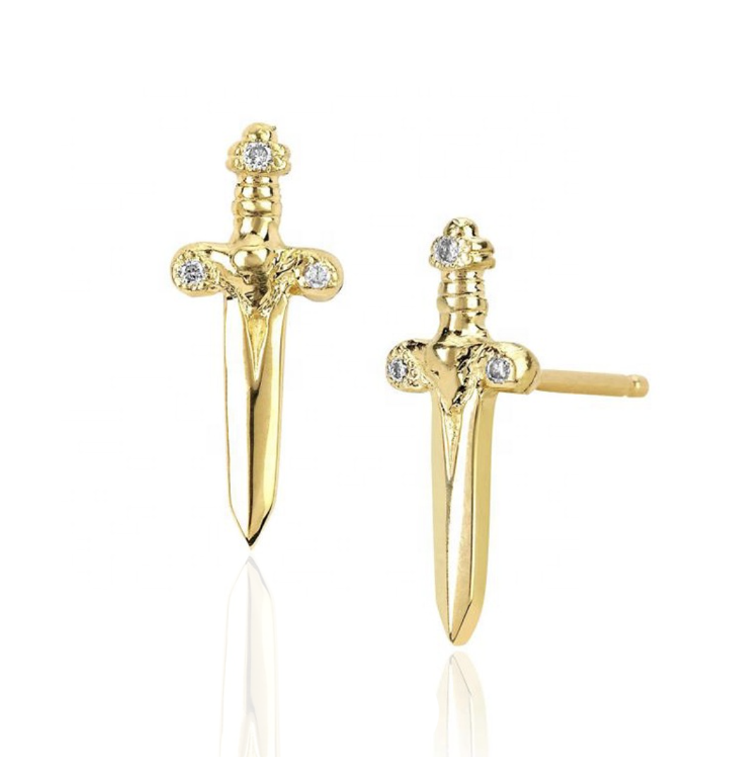 Double Edge Gold Studs