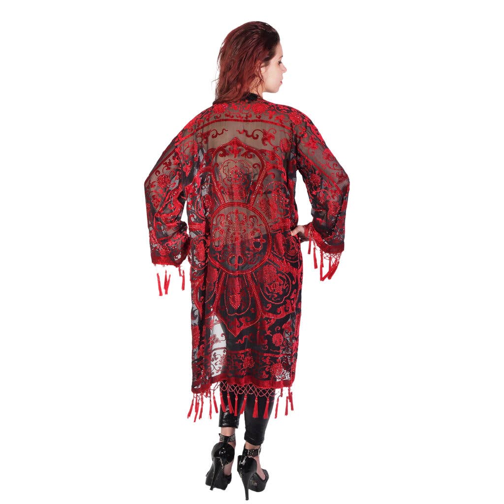 1813 - Medallion Long Jacket: Purple