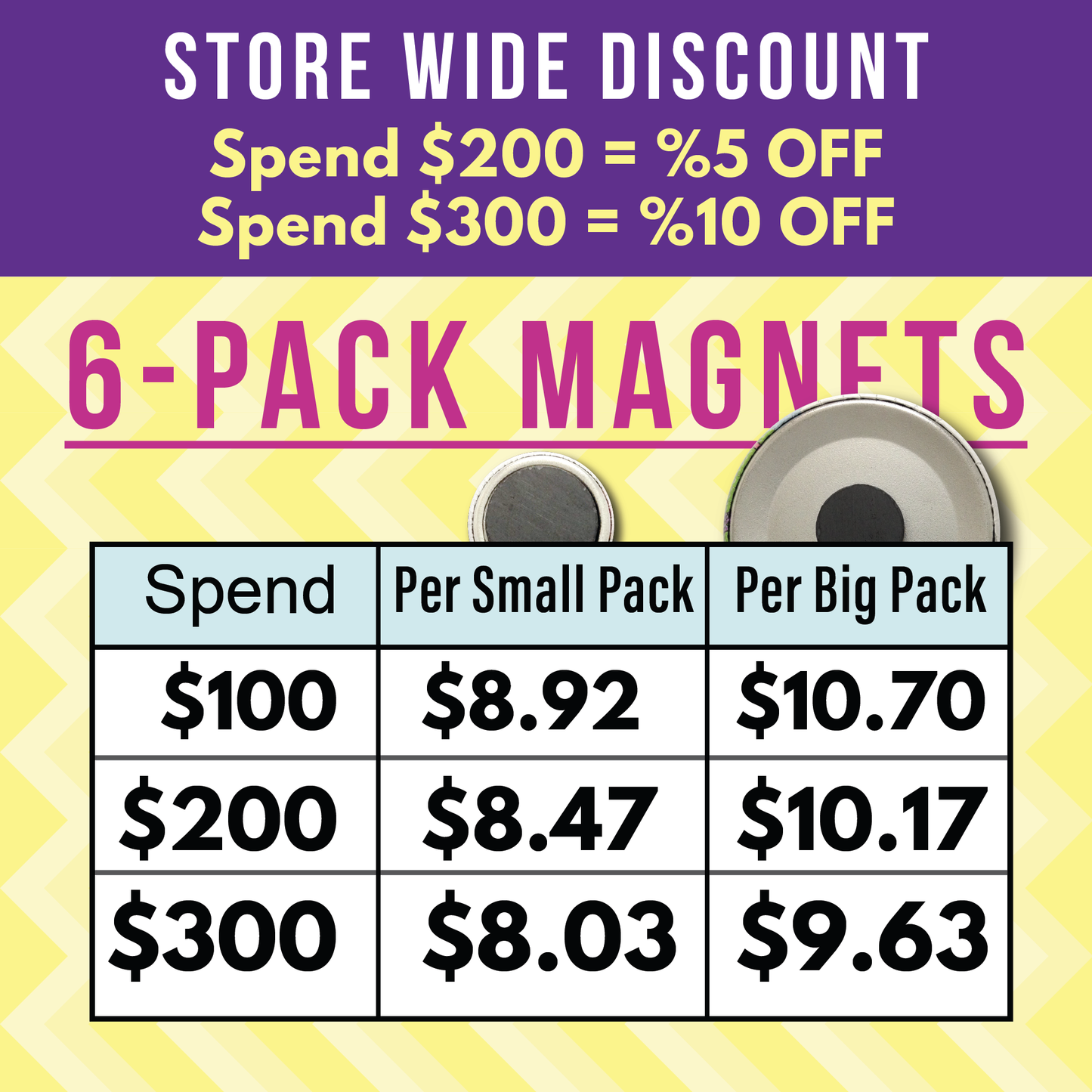 Twin Peaks (6-Pack) - Magnets: Small 6-pack magnets