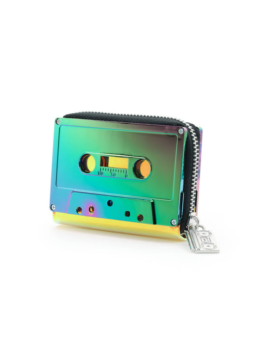 70270 Small Womens Cute Wallet Retro 80 Cassette Tape Purple
