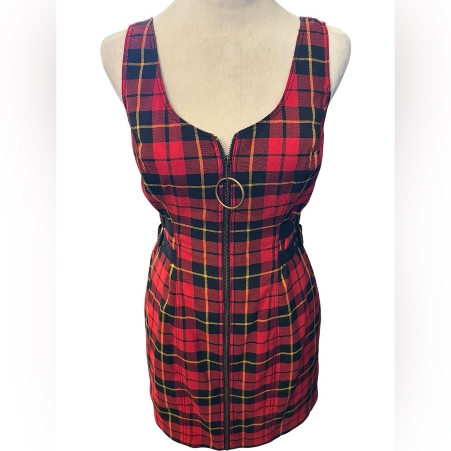 Betsey Johnson Y2K Dark Academia Tartan Sheath Dress Size 8