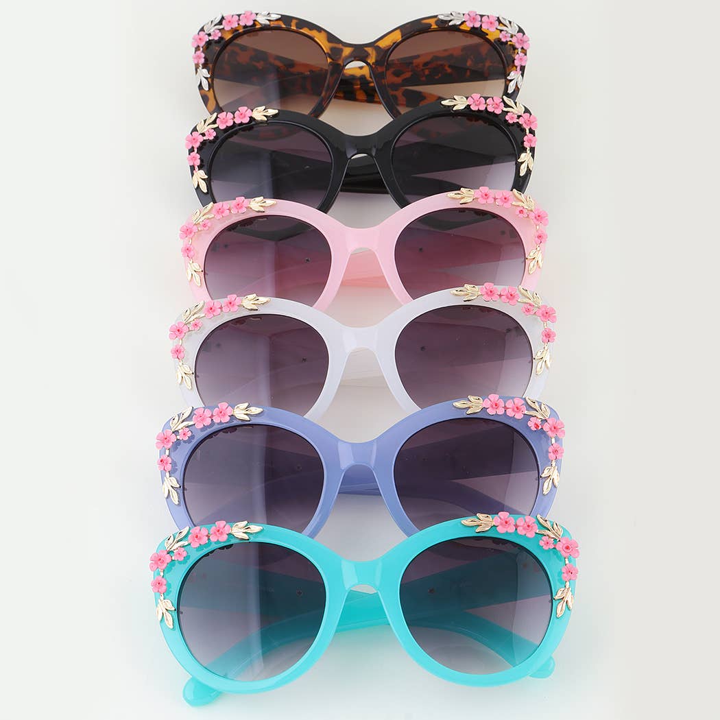Bright Spring Flower Cateye Sunglasses: MIX