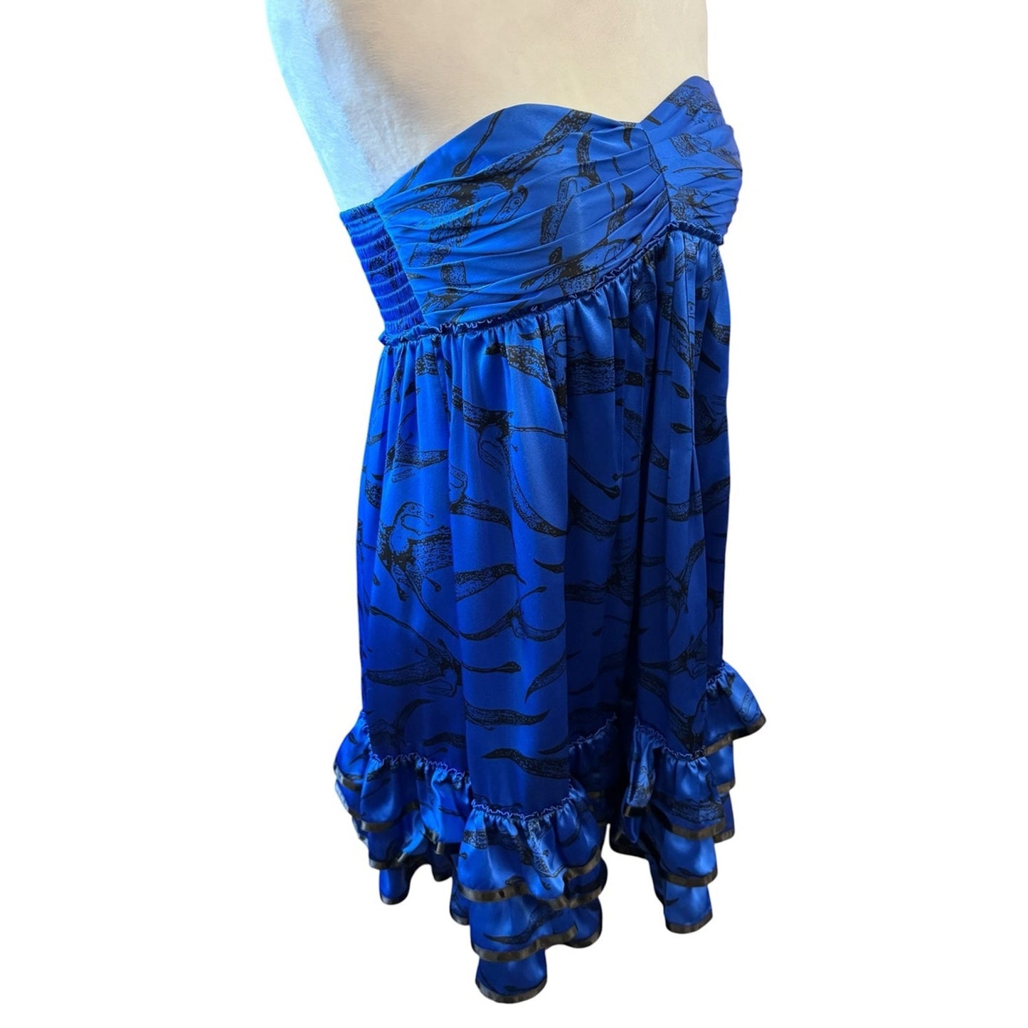 Betsey Johnson Y2K Era Silk Pterodactyl Dress Size 0