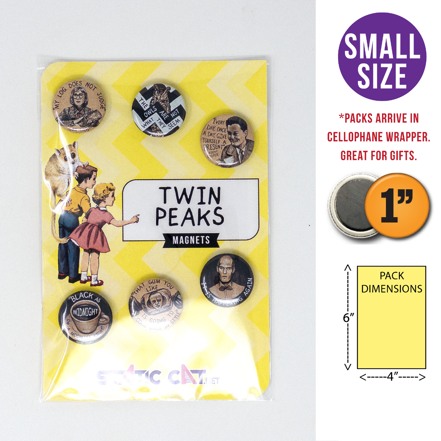 Twin Peaks (6-Pack) - Magnets: Small 6-pack magnets