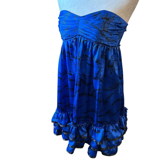 Betsey Johnson Y2K Era Silk Pterodactyl Dress Size 0