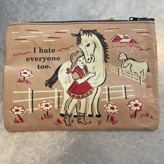 I HATE EVERYONE TOO ZIPPER POUCH