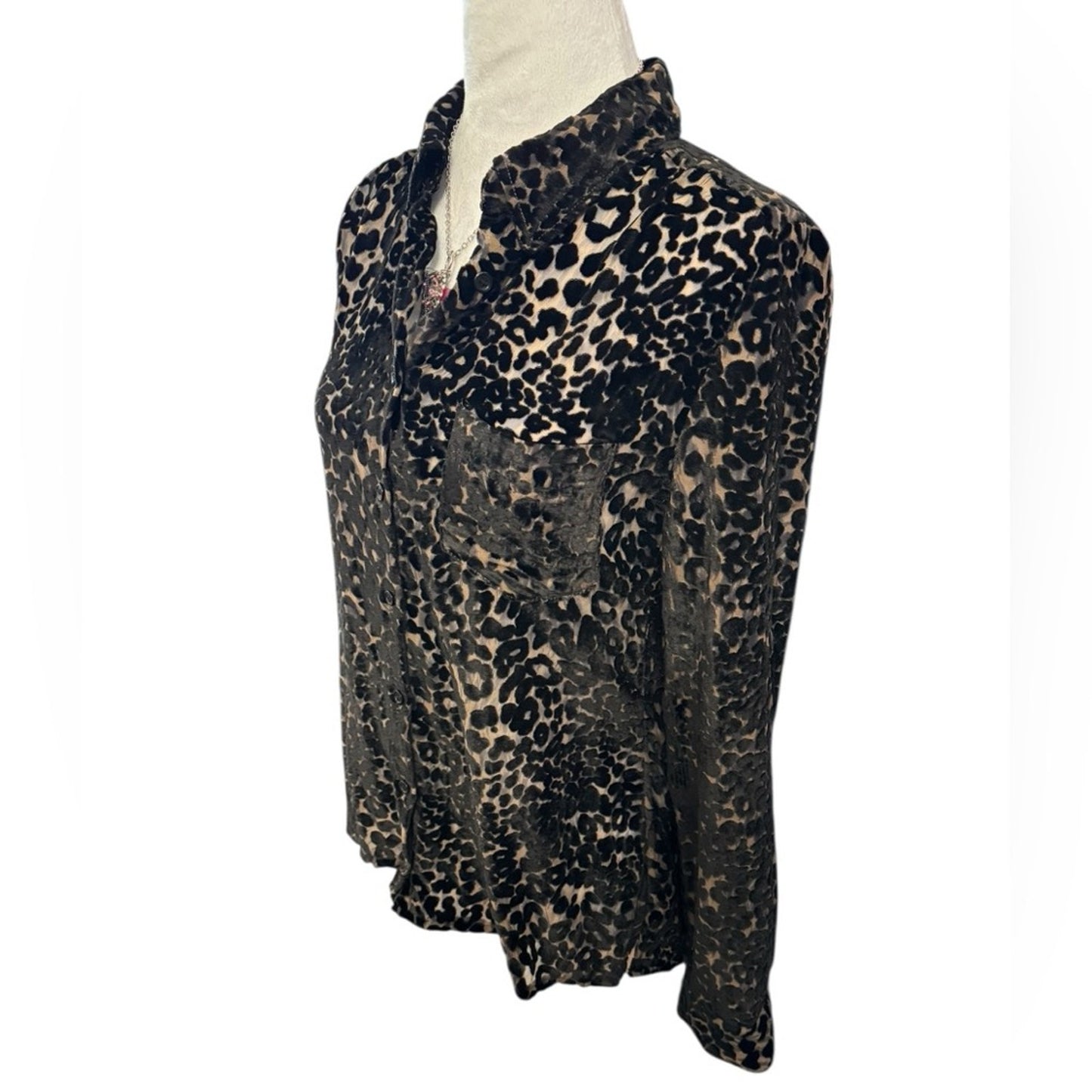 Moda international Vintage Leopard Velvet Burnout Size S