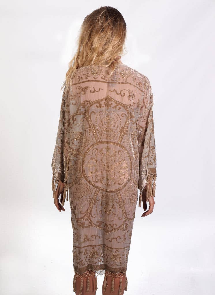1813 - Medallion Long Jacket: Purple