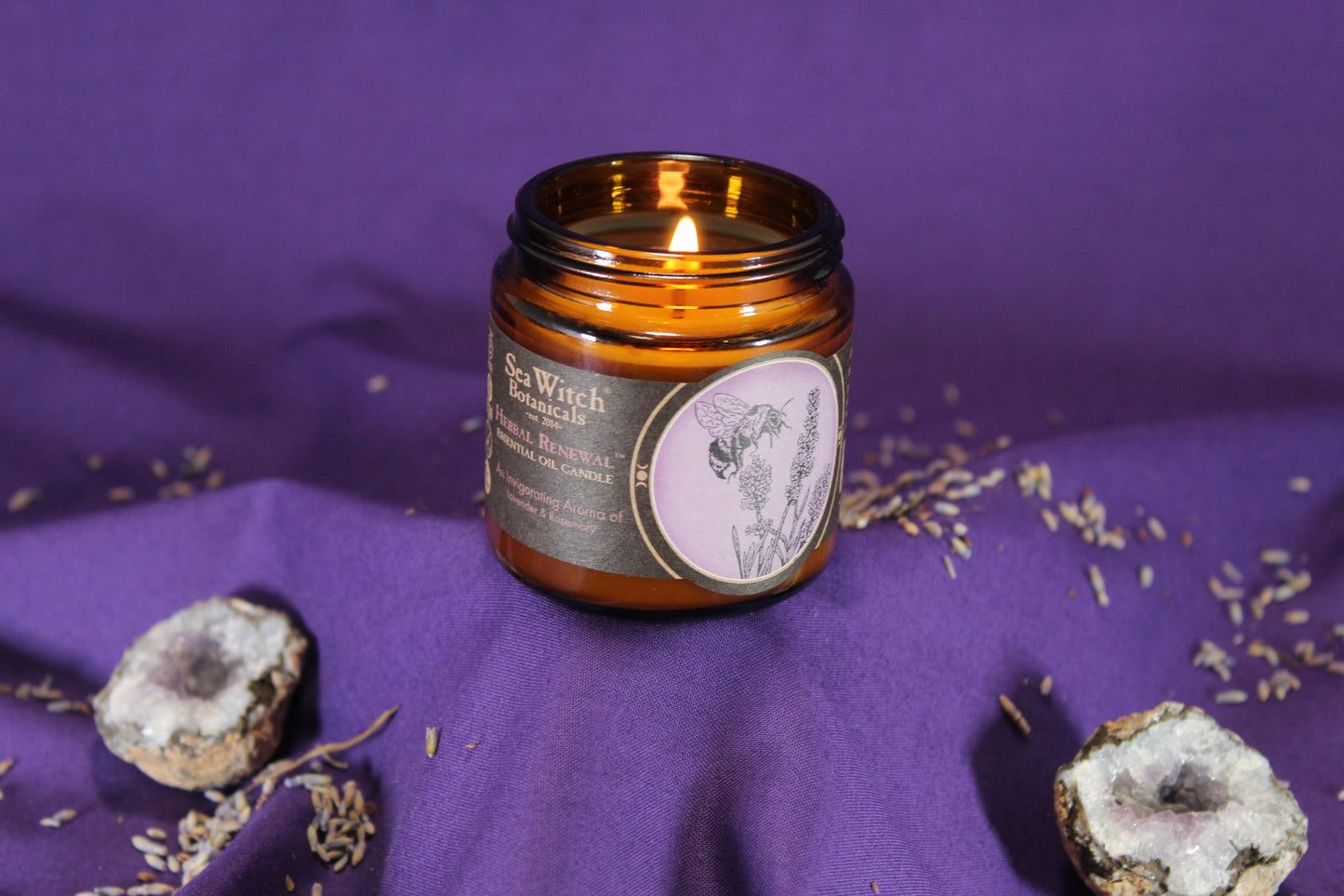 Soy Wax Candle with Cotton Wick - Herbal Renewal (3 oz)