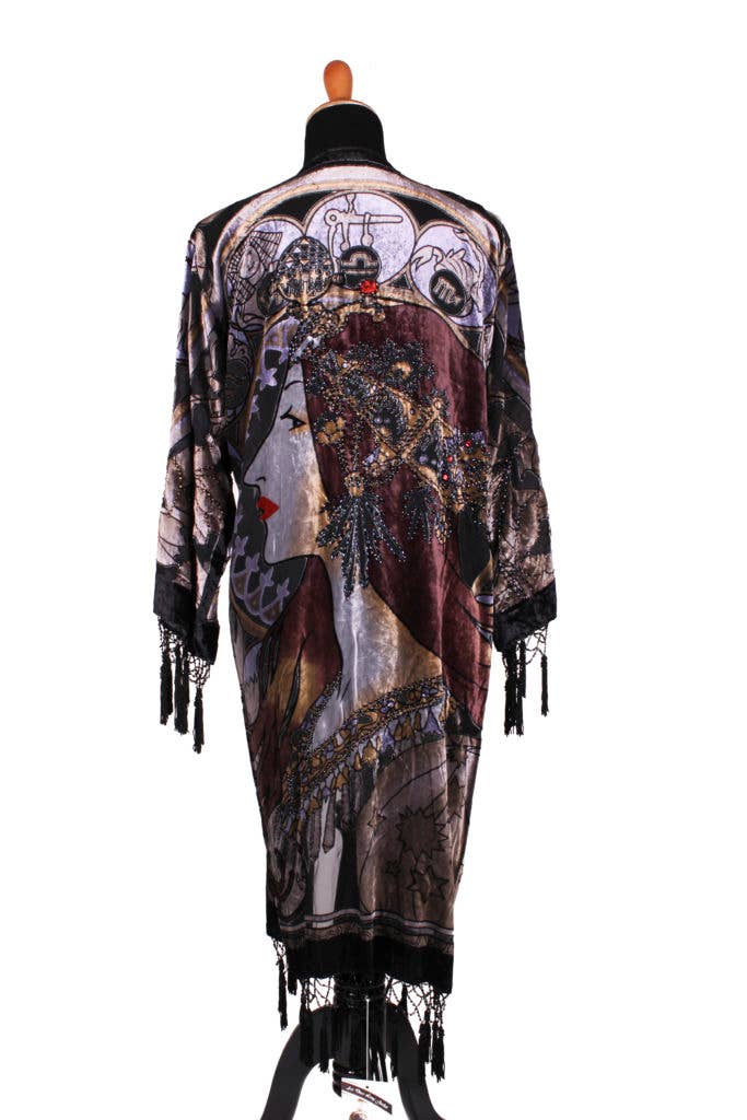 1818 - Lady Face, Zodiac,  Jacket Beaded: BLK