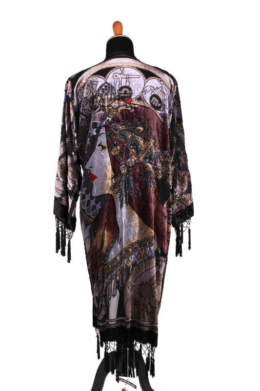1818 - Lady Face, Zodiac,  Jacket Beaded: BLK