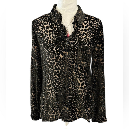 Moda international Vintage Leopard Velvet Burnout Size S