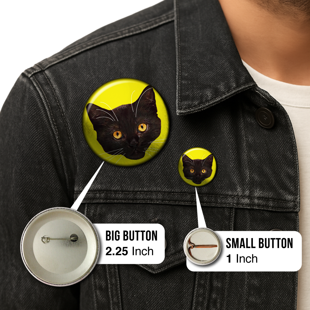 Fluorescent Felines (6-Pack) – Pins: Small METALLIC 6-pack pins