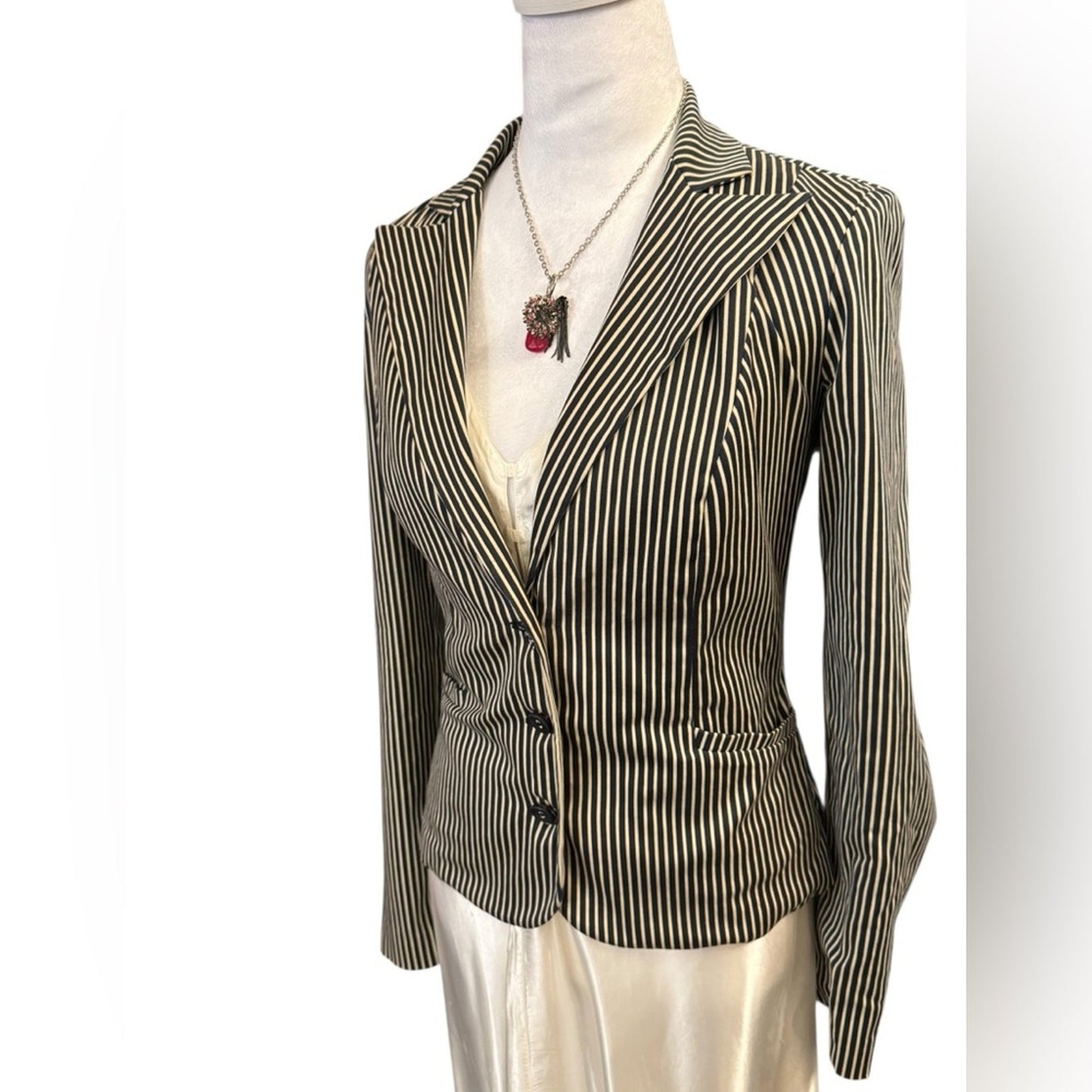 Betsey Johnson Y2K Era striped Nautical Blazer Size 4