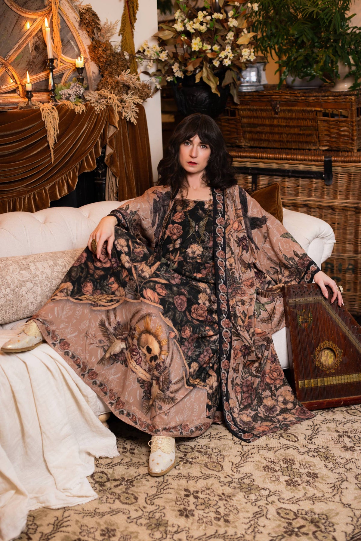 Momento Bohéme Long Maxi Slip Dress w/ Starling & Skull: S/M (fits approx. size 6-10)