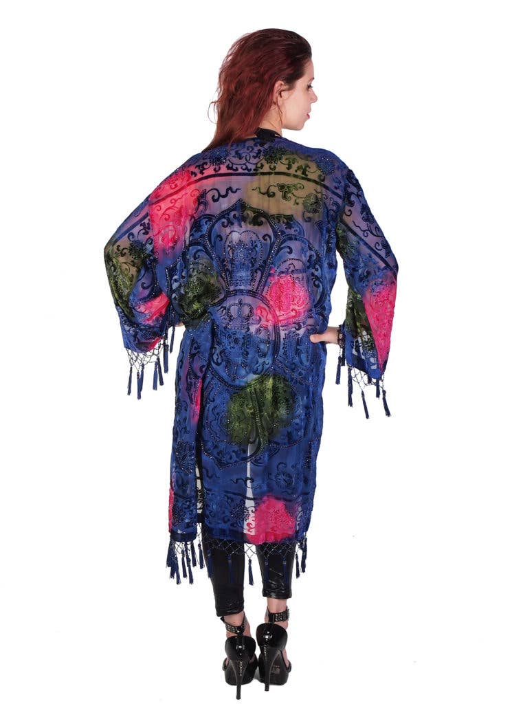 1813 - Medallion Long Jacket: RED/BLK
