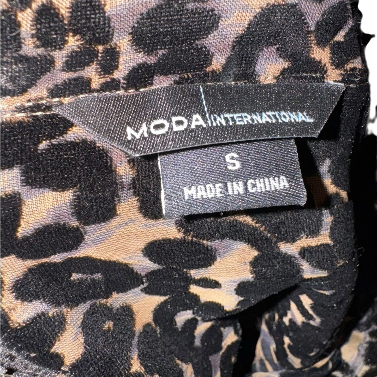 Moda international Vintage Leopard Velvet Burnout Size S