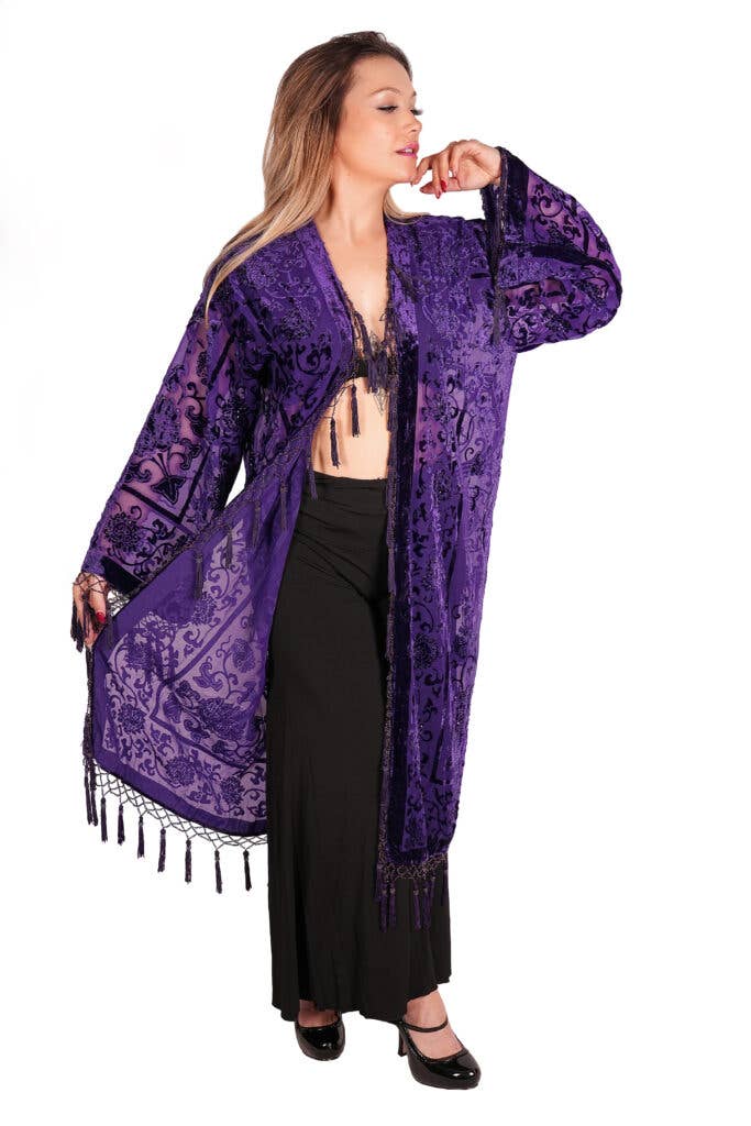 1813 - Medallion Long Jacket: RED/BLK