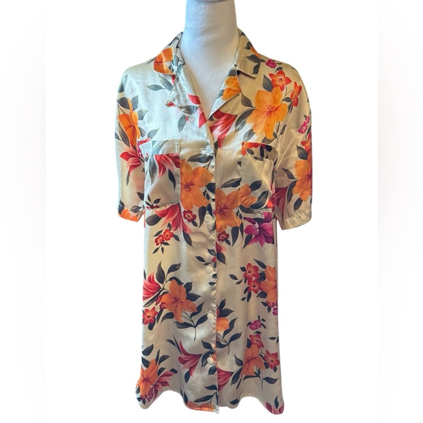 Victorias Secret Floral Button-Up Shirt Size L