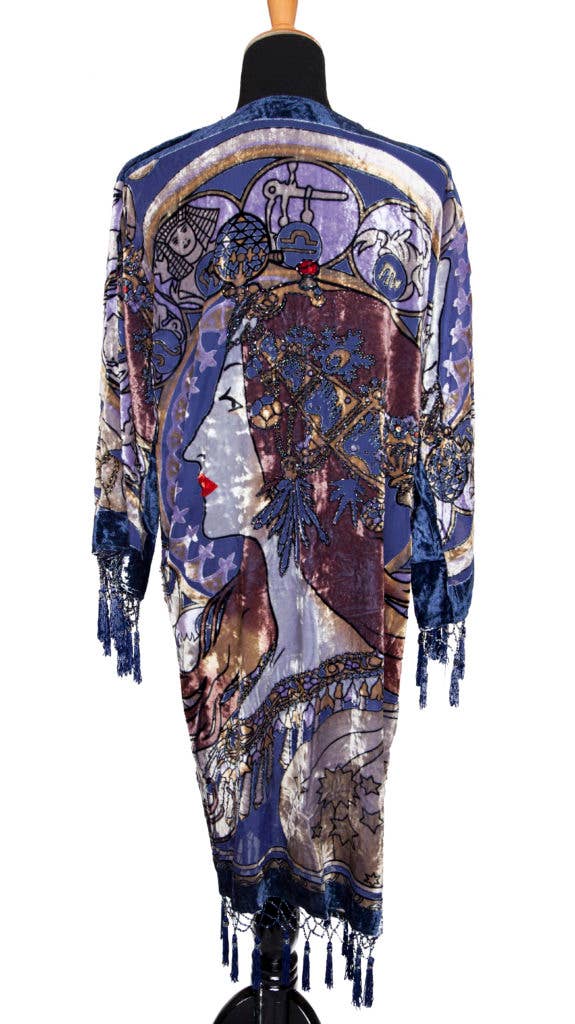 1818 - Lady Face, Zodiac,  Jacket Beaded: BLK