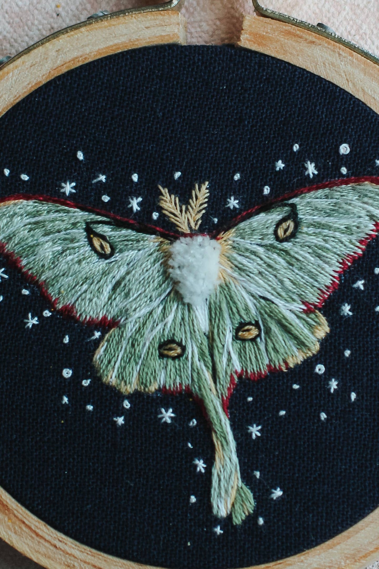 Luna Moth Embroidery Kit