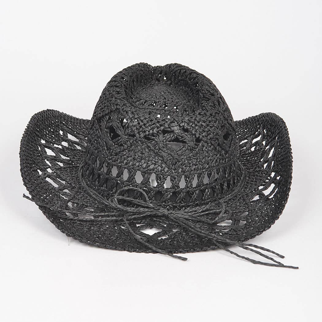 Faux Straw Cowboy Hat: BK
