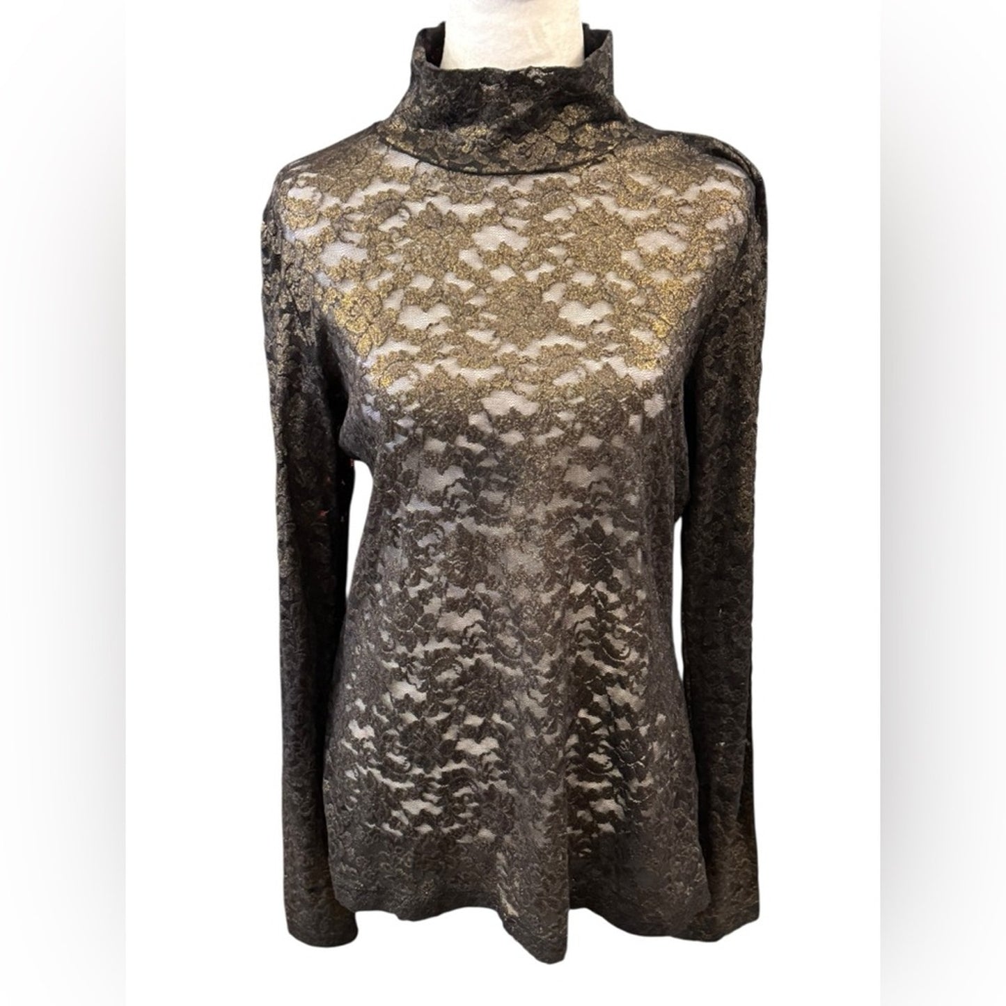 Moda international Vintage 90s mesh lace top size L