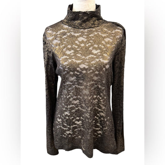 Moda international Vintage 90s mesh lace top size L