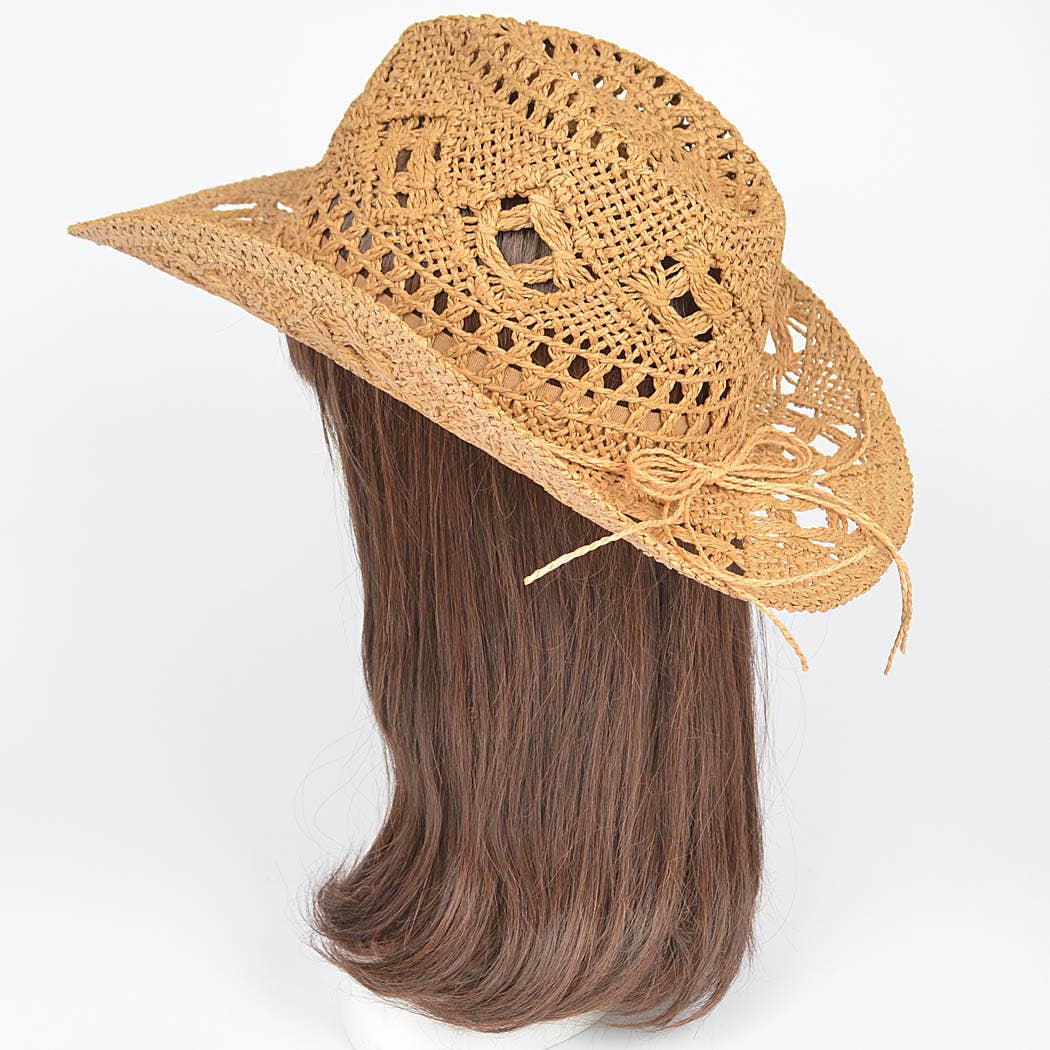 Faux Straw Cowboy Hat: BK