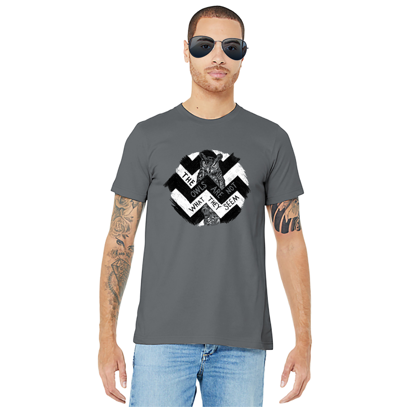 The Owls Are Not What They Seem (Twin Peaks) – Unisex Tee: Storm Grey / M