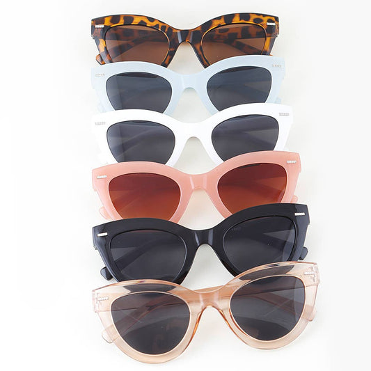 Multi Minimal Cateye Sunglasses: MIX