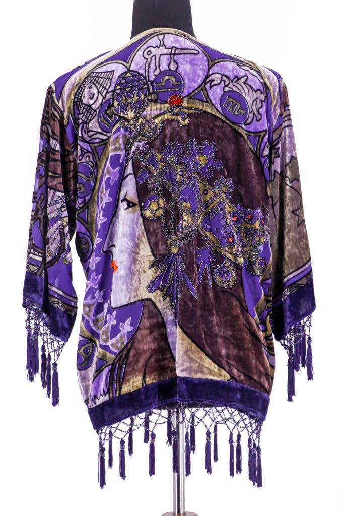 Short Beaded Jacket - Lady Face: BLK