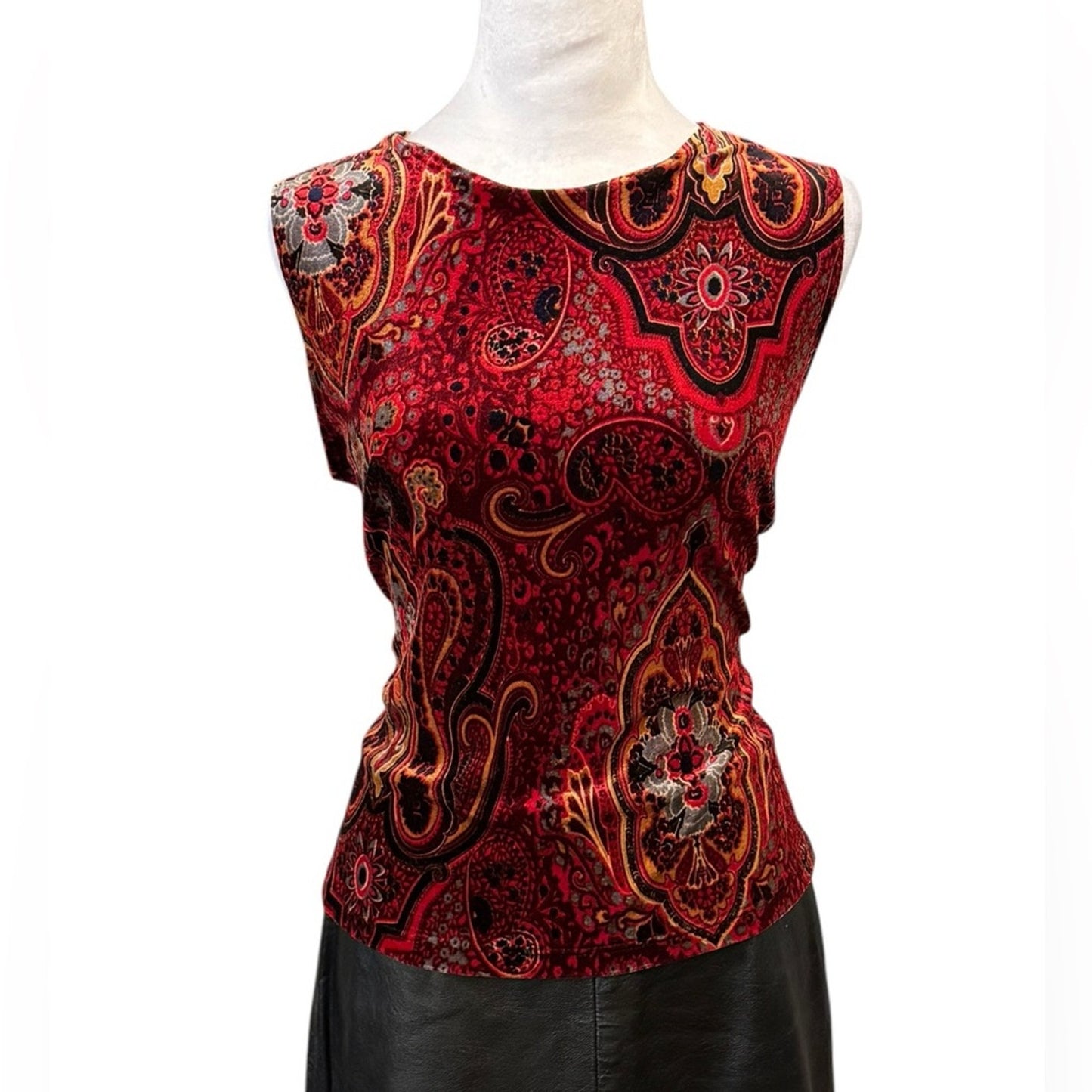 Connected Apparel 90s Velvet Sleeveless Top XL