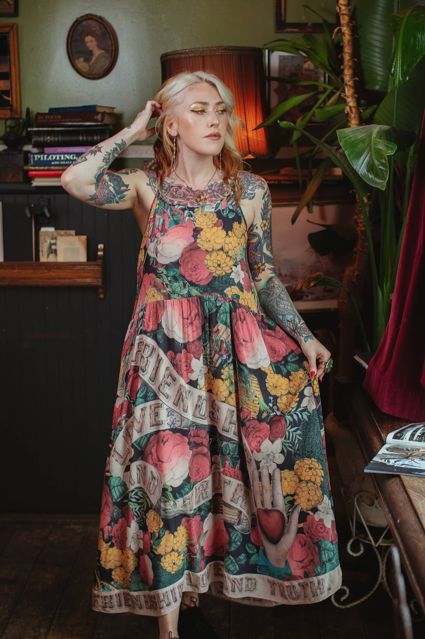 Friendship Love & Truth Bohéme Bamboo Slip Dress: S/M (fits approx. size 6-10)
