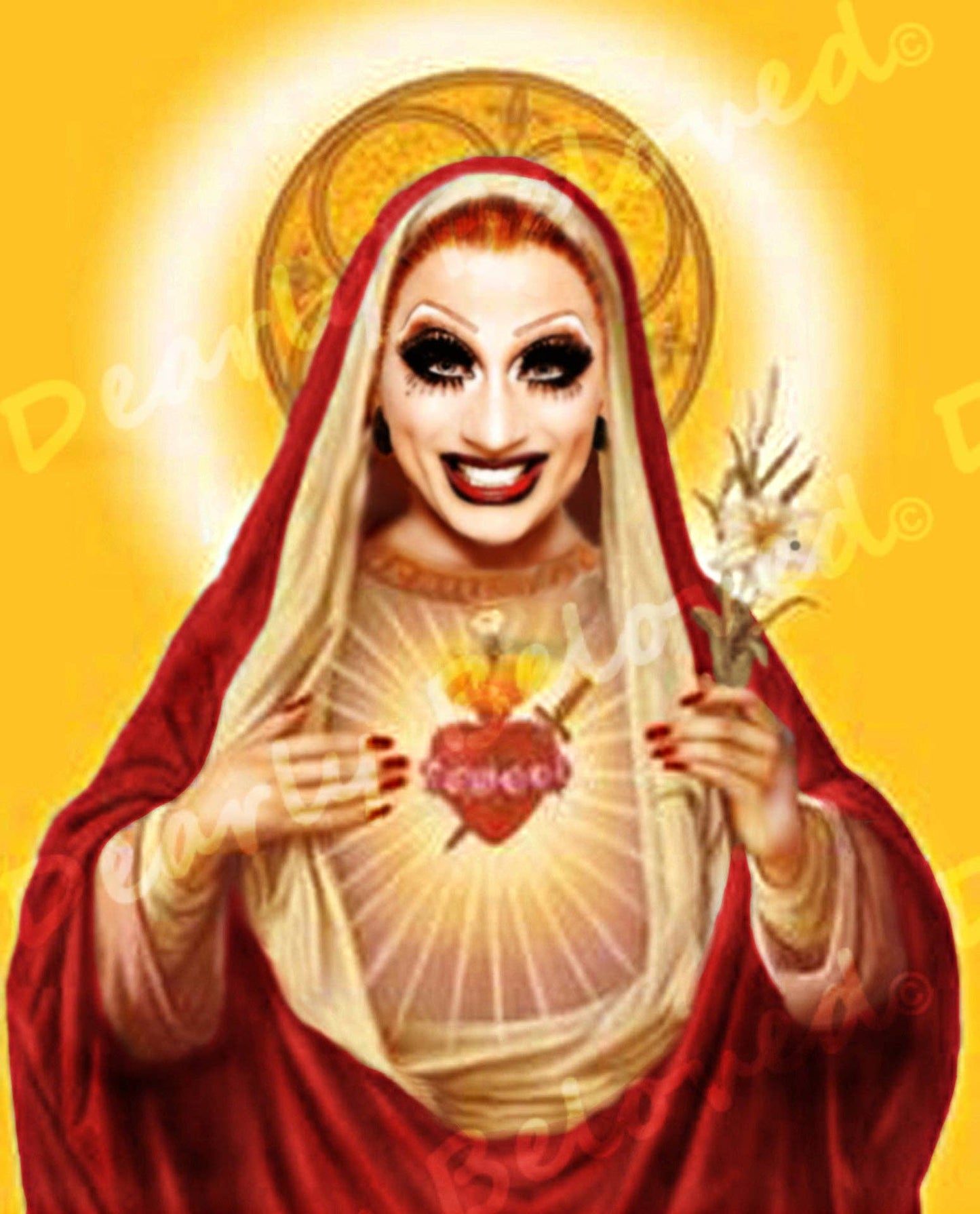 Celebrity Prayer Candle STICKER ONLY, Iconic Saints: St Whitney Houston