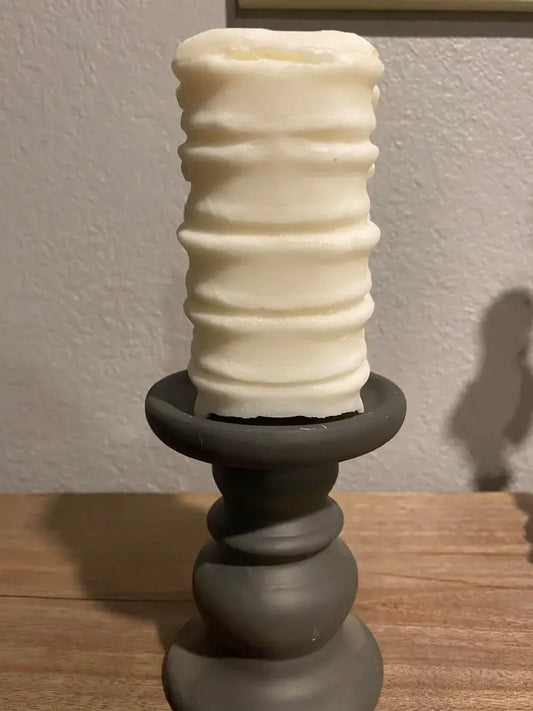 Large Spine Candle: White / Fireside