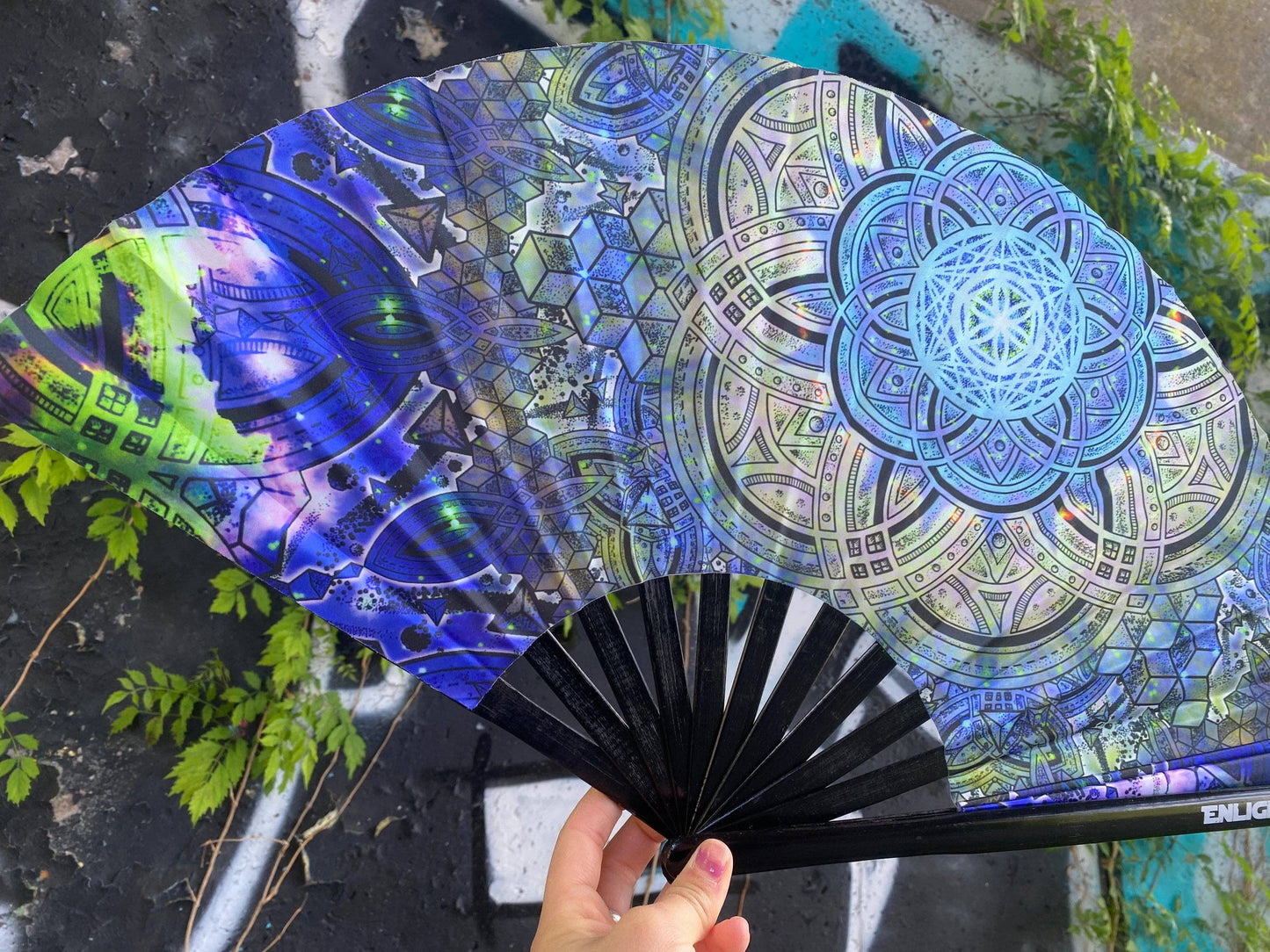 Botanical Omniscience Sacred Geometry Hand Fan – UV Reactive
