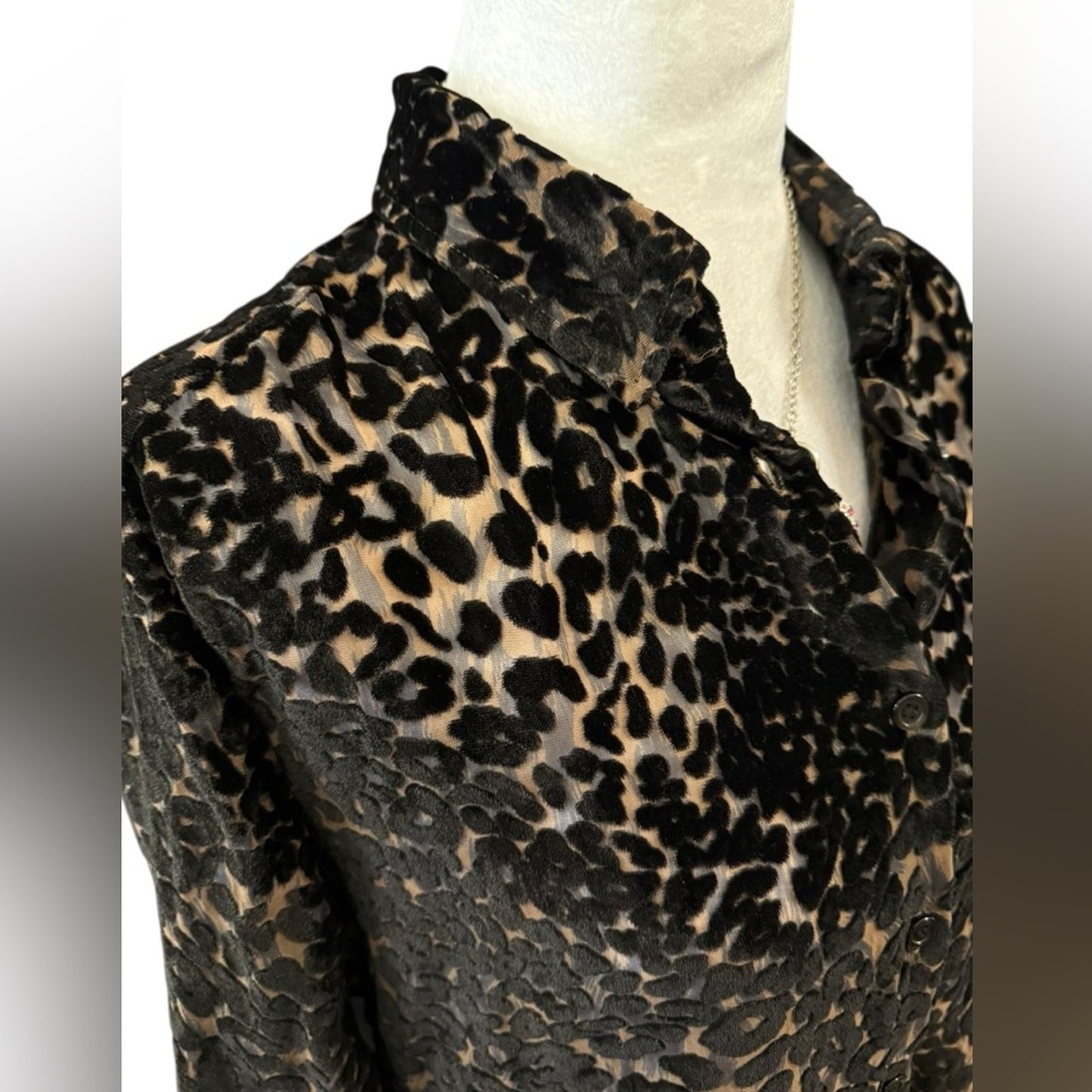Moda international Vintage Leopard Velvet Burnout Size S