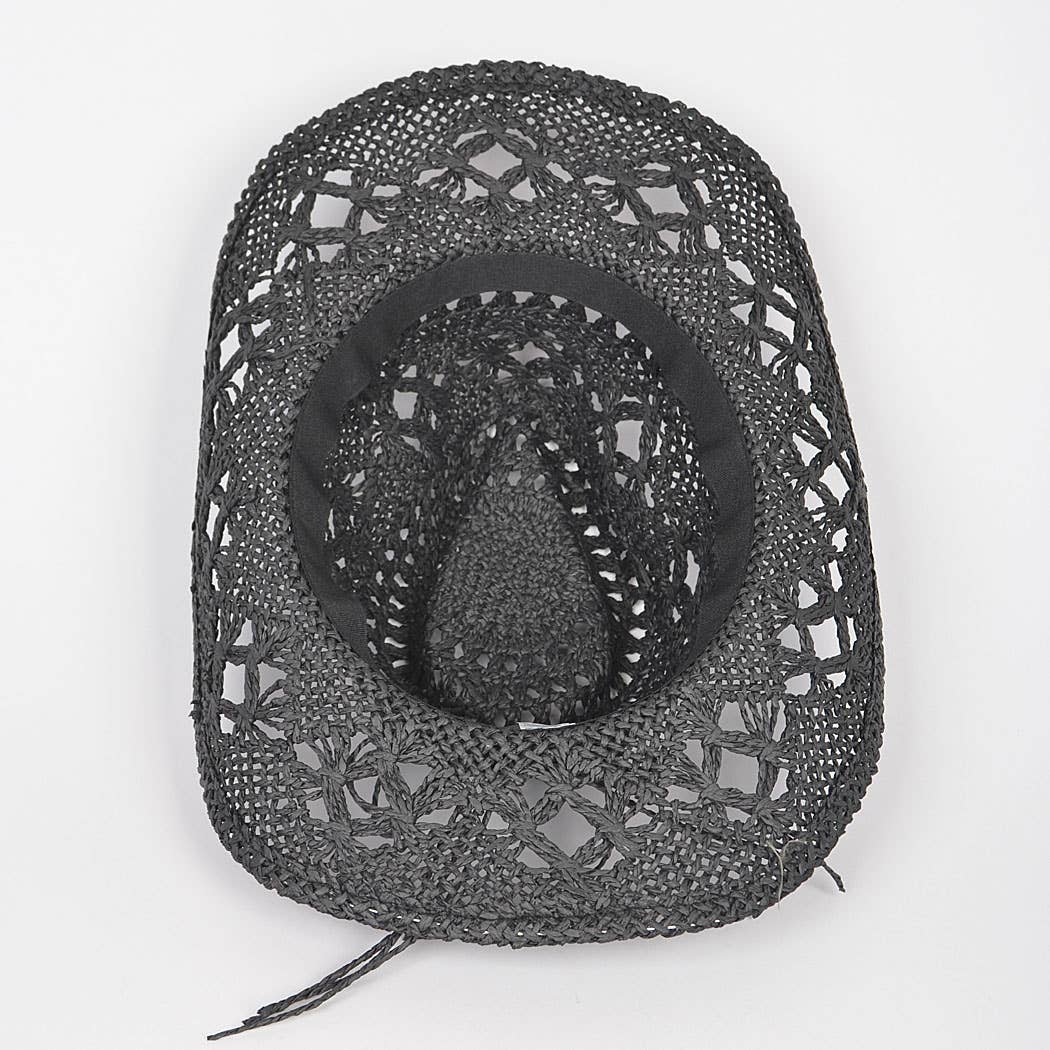 Faux Straw Cowboy Hat: BK