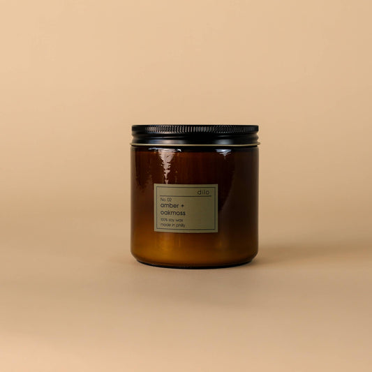 No. 02 Amber + Oakmoss Candle - 3 Sizes: 12.5oz