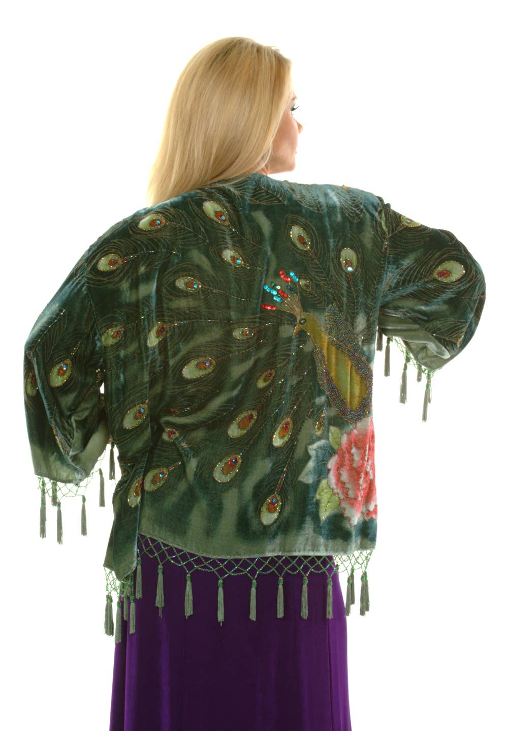 1815 - Velvet Peacock Jacket: Olive