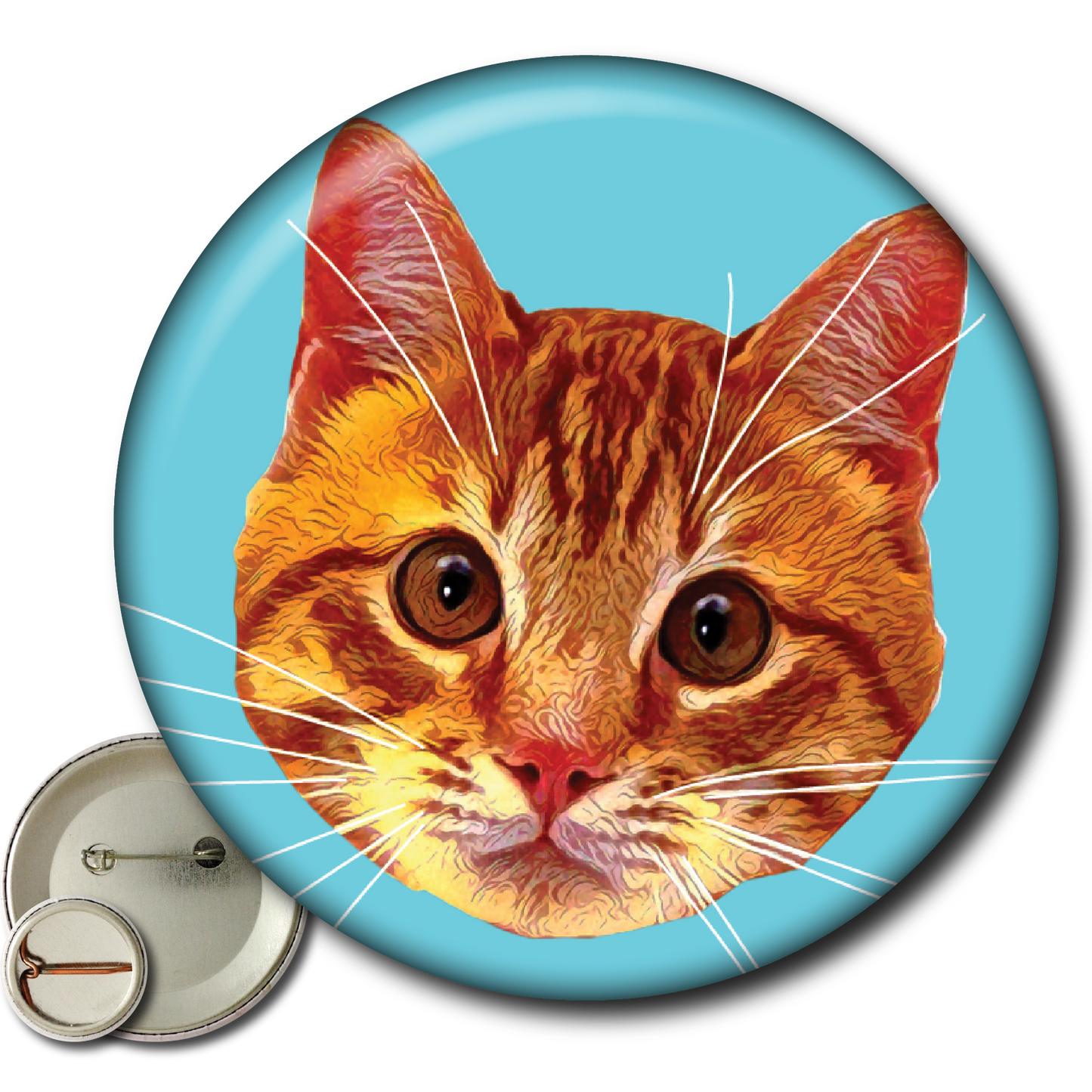 Fluorescent Felines (6-Pack) – Pins: Small METALLIC 6-pack pins