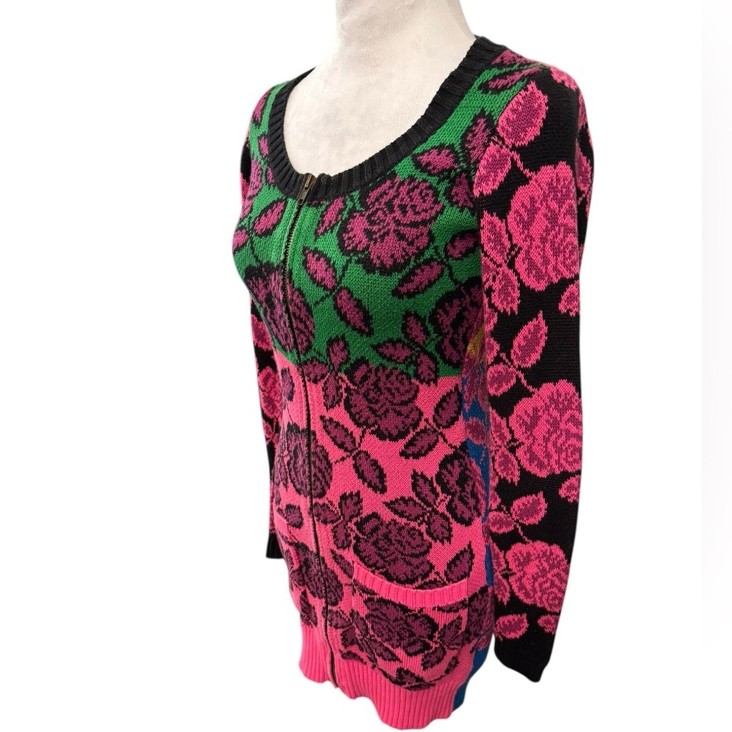 Betsey Johnson Y2K era Zip Cardigan rare Size S