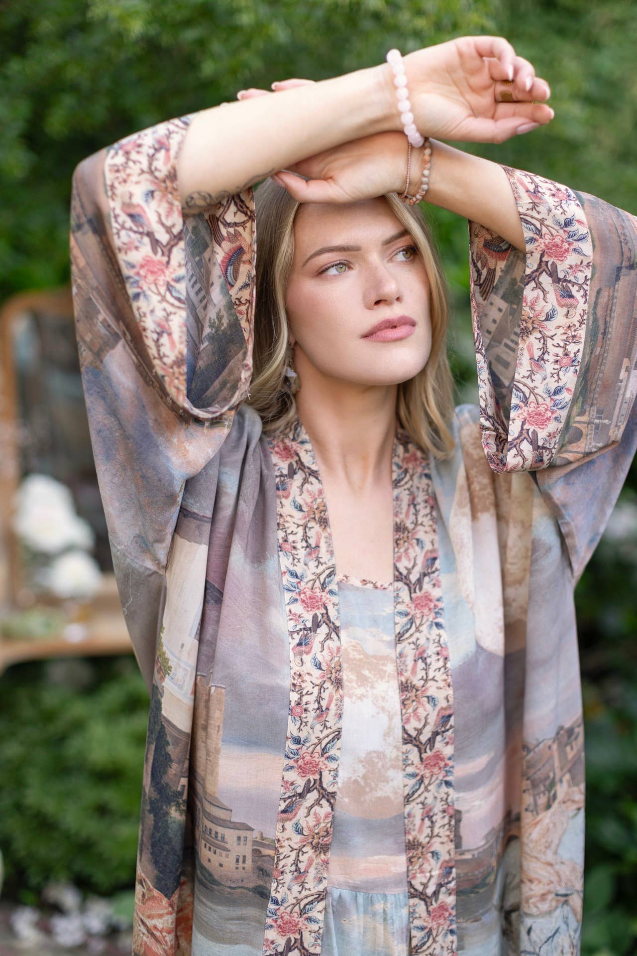 Imaginarium Opera Duster Kimono Robe with Moon long length