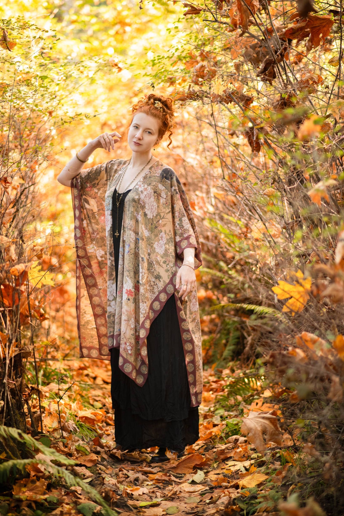 Dream Weaver Bohemian Goddess Starduster Kimono w/Zodiac