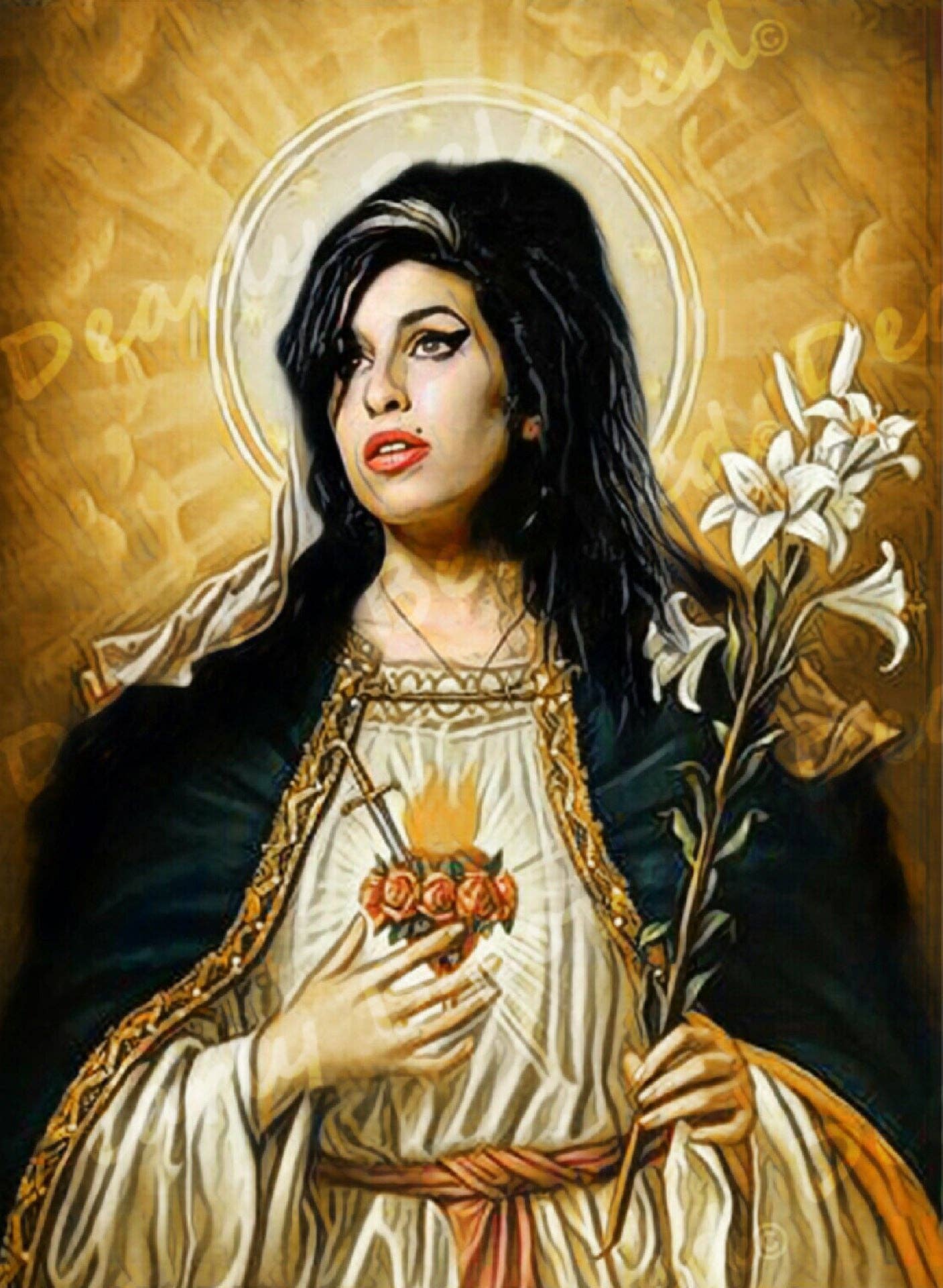 Celebrity Prayer Candle STICKER ONLY, Iconic Saints: St Whitney Houston